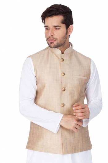 Grab This Designer Modi/Nehru Style Jacket For The Upcoming Festive And Wedding Season. This Jacket Can Be Paired With Any Contrasting Color Kurta And Pyjama. This Gives A Rich Look To Your Personality. Buy Now.