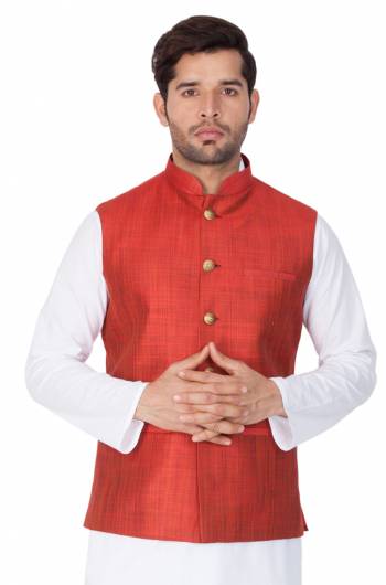 Grab This Designer Modi/Nehru Style Jacket For The Upcoming Festive And Wedding Season. This Jacket Can Be Paired With Any Contrasting Color Kurta And Pyjama. This Gives A Rich Look To Your Personality. Buy Now.