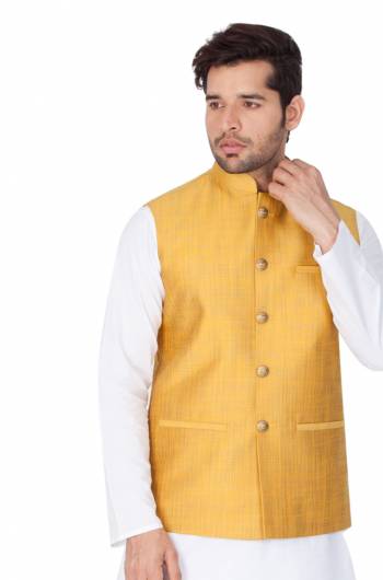 Grab This Designer Modi/Nehru Style Jacket For The Upcoming Festive And Wedding Season. This Jacket Can Be Paired With Any Contrasting Color Kurta And Pyjama. This Gives A Rich Look To Your Personality. Buy Now.