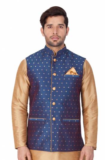 Grab This Designer Modi/Nehru Style Jacket For The Upcoming Festive And Wedding Season. This Jacket Can Be Paired With Any Contrasting Color Kurta And Pyjama. This Gives A Rich Look To Your Personality. Buy Now.