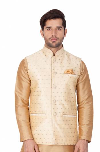 Grab This Designer Modi/Nehru Style Jacket For The Upcoming Festive And Wedding Season. This Jacket Can Be Paired With Any Contrasting Color Kurta And Pyjama. This Gives A Rich Look To Your Personality. Buy Now.