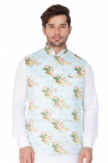 Grab This Designer Modi/Nehru Style Jacket For The Upcoming Festive And Wedding Season. This Jacket Can Be Paired With Any Contrasting Color Kurta And Pyjama. This Gives A Rich Look To Your Personality. Buy Now.