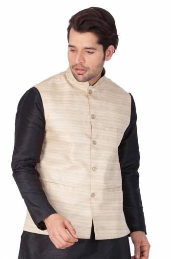 Grab This Designer Modi/Nehru Style Jacket For The Upcoming Festive And Wedding Season. This Jacket Can Be Paired With Any Contrasting Color Kurta And Pyjama. This Gives A Rich Look To Your Personality. Buy Now.