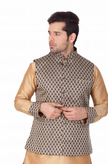 Grab This Designer Modi/Nehru Style Jacket For The Upcoming Festive And Wedding Season. This Jacket Can Be Paired With Any Contrasting Color Kurta And Pyjama. This Gives A Rich Look To Your Personality. Buy Now.