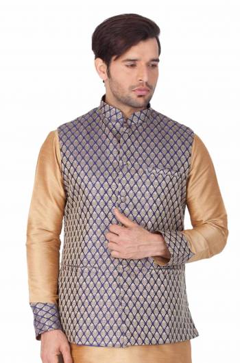 Grab This Designer Modi/Nehru Style Jacket For The Upcoming Festive And Wedding Season. This Jacket Can Be Paired With Any Contrasting Color Kurta And Pyjama. This Gives A Rich Look To Your Personality. Buy Now.