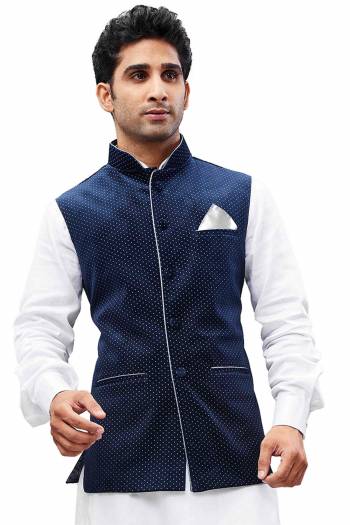 Grab This Designer Modi/Nehru Style Jacket For The Upcoming Festive And Wedding Season. This Jacket Can Be Paired With Any Contrasting Color Kurta And Pyjama. This Gives A Rich Look To Your Personality. Buy Now.