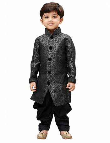 This Festive Season Give Your Child A Cute Traditional Look Wearing This Designer Readymade Sherwani Which Is Cotton Silk Based. Its Fabric Has Rich Feel And Light In Weight, Also It Is Available In All Sizes. Choose As Per The Desired Fit And Comfort. Buy Now.