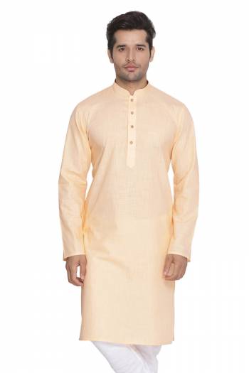 Grab This Amazing Readymade Kurtas For Men Fabricated On Cotton. This Kurta Is Suitable For Festive Wear Or Any Wedding Functions. It Is Light In Weight and Can Be Paired With Any Kind Of Bottom Like Chudidar, Pyjama Or Even Denims. Its Fabric Is Soft Towards Skin And Avialable In All Sizes. Buy Now.