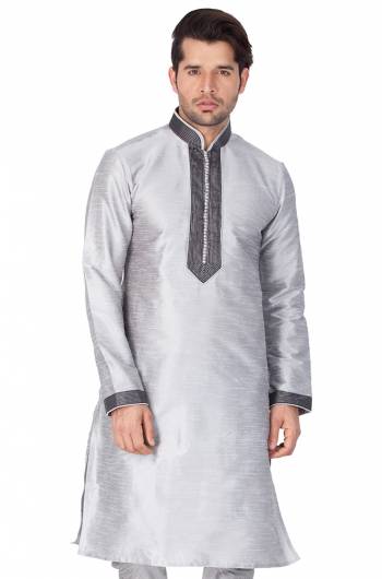 Grab This Amazing Readymade Kurtas For Men Fabricated On Cotton Silk.?This Kurta Is Suitable For Festive Wear Or Any Wedding Functions. It Is Light In Weight and Can Be Paired With Any Kind Of Bottom Like Chudidar, Pyjama Or Even Denims. Its Fabric Gives A Rich Look To Your Personality And Ensures Superb Comfort All Day Long. Avialable In All Sizes. Buy Now.