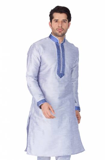 Grab This Amazing Readymade Kurtas For Men Fabricated On Cotton Silk.?This Kurta Is Suitable For Festive Wear Or Any Wedding Functions. It Is Light In Weight and Can Be Paired With Any Kind Of Bottom Like Chudidar, Pyjama Or Even Denims. Its Fabric Gives A Rich Look To Your Personality And Ensures Superb Comfort All Day Long. Avialable In All Sizes. Buy Now.