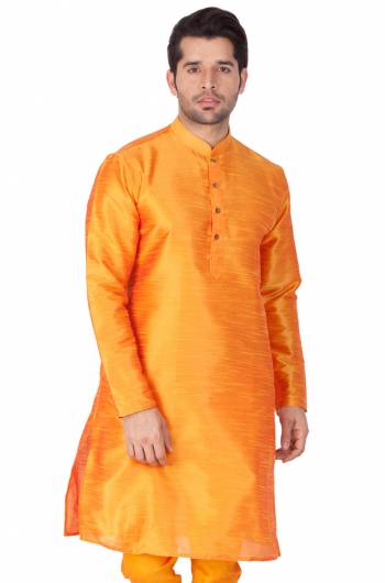 Grab This Amazing Readymade Kurtas For Men Fabricated On Cotton Silk.?This Kurta Is Suitable For Festive Wear Or Any Wedding Functions. It Is Light In Weight and Can Be Paired With Any Kind Of Bottom Like Chudidar, Pyjama Or Even Denims. Its Fabric Is Soft Towards Skin And Avialable In All Sizes. Buy Now.