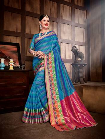 For This Festive Season, Here Is a Perfect Saree To Give Traditional Look In Blue Color. This Saree And Blouse Are Fabricated On Banarasi Art Silk Beautified with Weave Over The Border. Its Pretty Colors And Rich Fabric Will earn You lots Of Compliments From onlookers. 