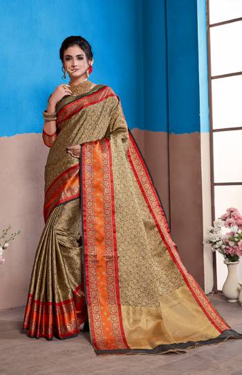 Rich And Elegant Looking Designer Silk Based Saree Is Here In Olive Green Color Paired With Olive Green Colored Blouse. This Saree And Blouse Are Fabricated On Nylon Art Silk Beautified Intricate Weave All Over It. Buy This Saree Now.