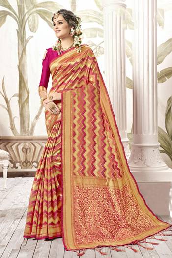 Celebrate This Festive Season In Proper Traditional Wear With This Silk Based Saree In Red Color . This Saree And Blouse Are Fabricated On Art Silk Beautified With Geometric Weave All Over. Its Fabric Is Light Weight, Durable And Easy To Care For. 