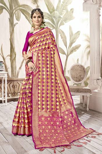 Celebrate This Festive Season In Proper Traditional Wear With This Silk Based Saree In Red Color . This Saree And Blouse Are Fabricated On Art Silk Beautified With Geometric Weave All Over. Its Fabric Is Light Weight, Durable And Easy To Care For. 