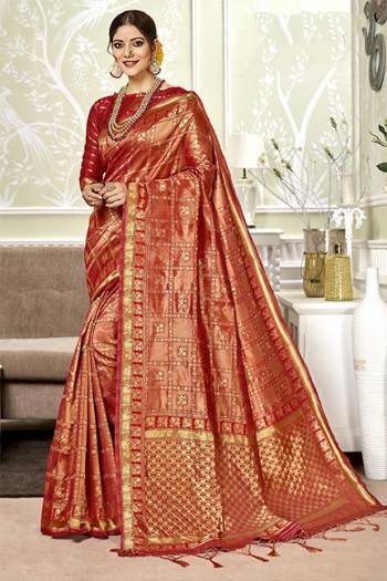 Celebrate This Festive Season Wearing This Rich And Elegant Looking Heavy Woven Saree In Red Color Paired With Red Colored Blouse. This Saree And Blouse are Fabricated On Art Silk Beautified With heavy Weave. Buy Now