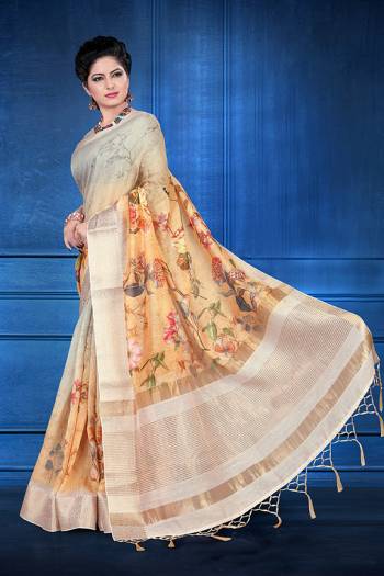 Celebrate This Festive Season With Beauty and Comfort Wearing This Designer Silk Based Saree. This Saree And Blouse Are Fabricated on Jacquard Silk Beautified With Digital Prints. Its Rich Fabric And Simple Prints Gives A Royal Look To Your Personality. 