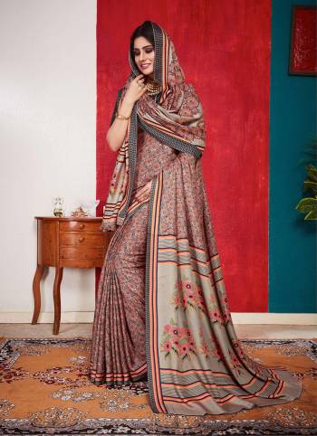 Rich And Elegant Looking Designer Printed Saree Is Here In Multi And Black Color. This Pretty Saree Is Fabricated On Pashmina Which Also Comes With A Lovely Dupatta To Pair With The Saree. This Dupatta Over The Saree Is The Trending Pattern These Days. Buy Now.
