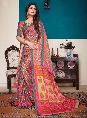 For A Royal And Elegant Look, Grab This Designer Printed Saree With A Pretty Matching Pashmina Dupatta. This Saree Is In Multi And Grey Color Fabricated On Pashmina Beautified With Prints All Over. It Is Soft Towards Skin And Durable. 