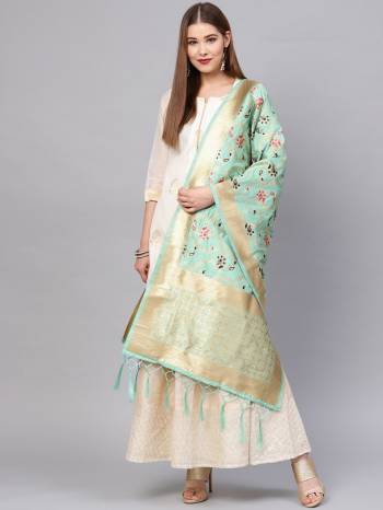 Enhance Your Look of gown and lehenga choli With Latest Trends Of Banarasi Dupatta Beautified With Attractive Weave All Over. You Can Pair This Up With Any Kind Of Ethnic Attire.