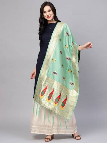 Enhance Your Look of gown and lehenga choli With Latest Trends Of?Banarasi Dupatta Beautified With Attractive Weave All Over. You Can Pair This Up With Any Kind Of Ethnic Attire.