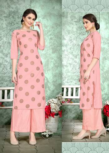 This Festive Season, Celebrate With Comfort and Charming Look By Wearing This Designer Readymade Set Of Kurti And Plazzo In Pink Color. This Pretty Set Is Fabricated On Soft Art Silk Beautified With Foil Print Over The Top. Also It Is Light Weight And Easy To Carry All Day Long. 