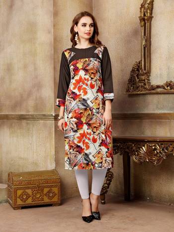 Grab This Pretty Readymade Kurti For Your Casual Wear In Brown and Multi Color Fabricated On Rayon And Crepe. Its Fabrics Are Light Weight And Easy To Carry All Day Long. 