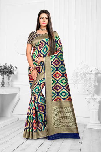 Here Is A Very Pretty Designer Silk Based For The Upcoming Festive Season. This Weaved Saree Is Fabricated On Banarasi art Silk Paired With Art Silk Fabricated Blouse. You Will Definitely Earn Lots Of Compliments In This Complete Traditional Look. 