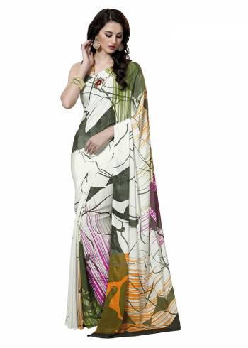 For Your Casuals Or Semi-Casuals, Grab This Light Weight Printed Saree Fabricated On Crepe. Its Fabric IS Soft Towards Skin And Ensures Superb Comfort All Day Long