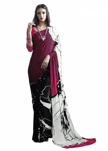 For Your Casuals Or Semi-Casuals, Grab This Light Weight Printed Saree Fabricated On Crepe. Its Fabric IS Soft Towards Skin And Ensures Superb Comfort All Day Long