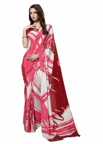 For Your Casuals Or Semi-Casuals, Grab This Light Weight Printed Saree Fabricated On Crepe. Its Fabric IS Soft Towards Skin And Ensures Superb Comfort All Day Long