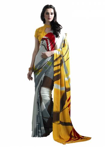 For Your Casuals Or Semi-Casuals, Grab This Light Weight Printed Saree Fabricated On Crepe. Its Fabric IS Soft Towards Skin And Ensures Superb Comfort All Day Long