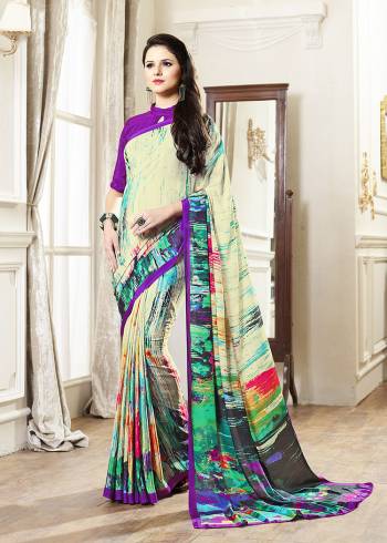 For Your Casuals Or Semi-Casuals, Grab This Light Weight Printed Saree Fabricated On Crepe. Its Fabric IS Soft Towards Skin And Ensures Superb Comfort All Day Long. Buy Now