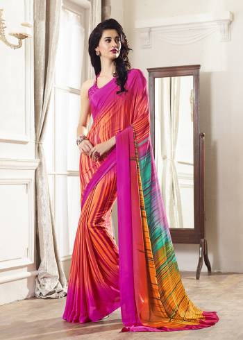 For Your Casuals Or Semi-Casuals, Grab This Light Weight Printed Saree Fabricated On Crepe. Its Fabric IS Soft Towards Skin And Ensures Superb Comfort All Day Long. Buy Now