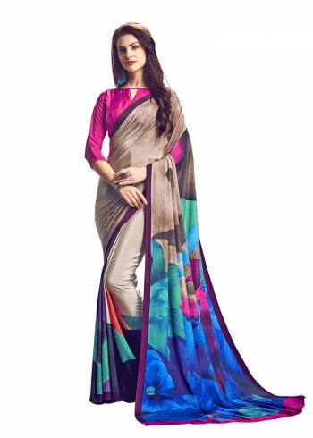 For Your Casuals Or Semi-Casuals, Grab This Light Weight Printed?Saree Fabricated On Crepe. Its Fabric IS Soft Towards Skin And Ensures Superb Comfort All Day Long. Buy Now