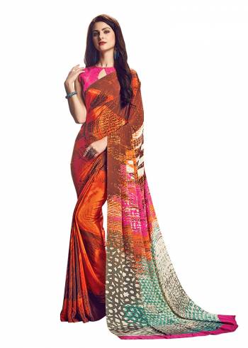 For Your Casuals Or Semi-Casuals, Grab This Light Weight Printed?Saree Fabricated On Crepe. Its Fabric IS Soft Towards Skin And Ensures Superb Comfort All Day Long. Buy Now