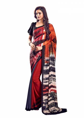 For Your Casuals Or Semi-Casuals, Grab This Light Weight Printed?Saree Fabricated On Crepe. Its Fabric IS Soft Towards Skin And Ensures Superb Comfort All Day Long. Buy Now