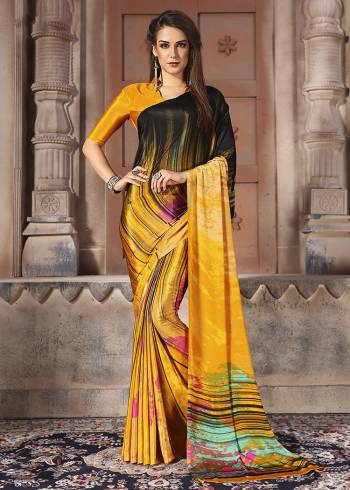 For Your Casuals Or Semi-Casuals, Grab This Light Weight Printed Saree Fabricated On Crepe. Its Fabric IS Soft Towards Skin And Ensures Superb Comfort All Day Long. Buy Now