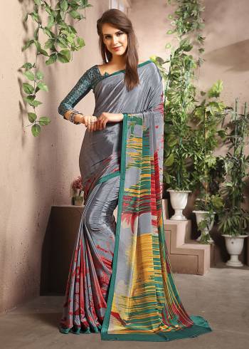 For Your Casuals Or Semi-Casuals, Grab This Light Weight Printed Saree Fabricated On Crepe. Its Fabric IS Soft Towards Skin And Ensures Superb Comfort All Day Long. Buy Now