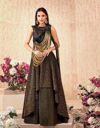 An urban style lehenga with a pre-drpaed dupatta attached to the blouse to make you look distinct this season. 