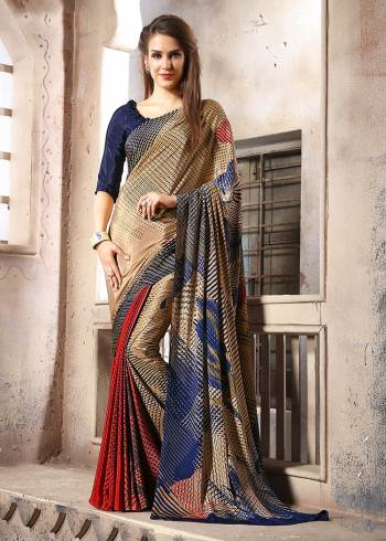 For Your Casuals Or Semi-Casuals, Grab This Light Weight Printed Saree Fabricated On Crepe. Its Fabric IS Soft Towards Skin And Ensures Superb Comfort All Day Long. Buy Now