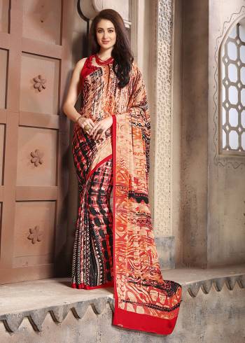 For Your Casuals Or Semi-Casuals, Grab This Light Weight Printed Saree Fabricated On Crepe. Its Fabric IS Soft Towards Skin And Ensures Superb Comfort All Day Long. Buy Now