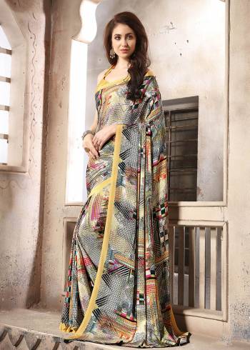 For Your Casuals Or Semi-Casuals, Grab This Light Weight Printed Saree Fabricated On Crepe. Its Fabric IS Soft Towards Skin And Ensures Superb Comfort All Day Long. Buy Now