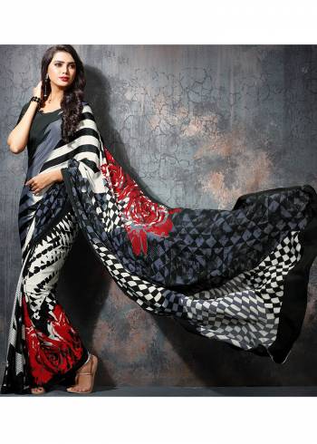 For Your Casuals Or Semi-Casuals, Grab This Light Weight Printed Saree Fabricated On Crepe. Its Fabric IS Soft Towards Skin And Ensures Superb Comfort All Day Long. Buy Now