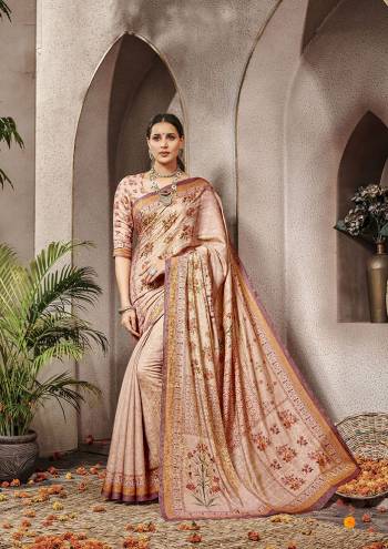 Celebrate This Festive Season Wearing This Designer Silk Based Rich Looking Saree. This Digital Printed Saree And Blouse are Fabricated On Banarasi Art Silk Which Gives A Rich Look To Your Personality. 