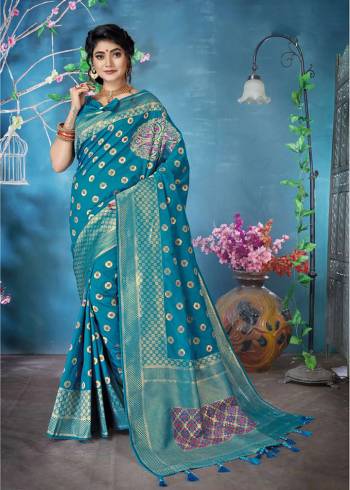 Grab This Pretty Saree For The Upcoming Festive And Wedding Season In Blue Color. This Saree and Blouse Are Fabricated On Banarasi Art Silk Which Also Gives A Rich Look To Your Personality. 