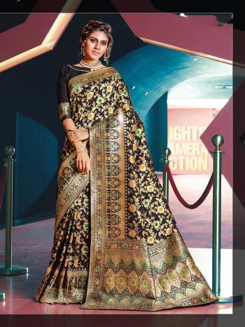 For A Bold And Beauitful Look, Grab This Very Beautiful And Heavy Weaved Designer Saree In Black Color. This Saree And Blouse Are Fabricated on Art Silk. It Is Light Weight, Durable And Easy To Care For.