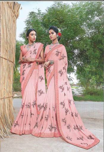 Flaunt Your Rich And Elegant Taste Wearing This Designer Saree In Rich Baby Pink Color Paired With Baby Pink Colored Blouse. This Saree Is Fabricated On Soft Silk Paired With Art Silk Fabricated Blouse. Buy Now.