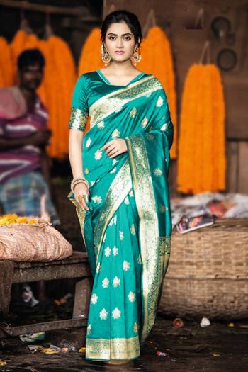 Add This Lovely Saree To Your Wardrobe In Sea Green Color Fabricated On Satin Silk. Its Pretty Color And Rich Fabric Will Earn You Lots Of Compliments From Onlookers. 