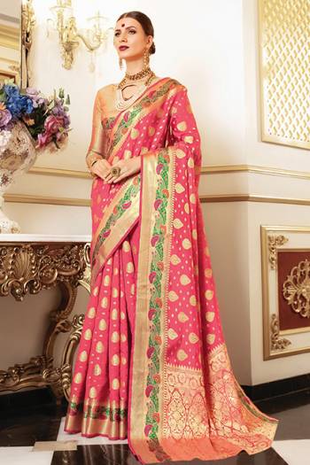 You Will Definitely Earn Lots Of Compliments In Traditional Look Wearing This Beautiful Silk Based Saree In Dark Pink Color. This Saree Is Light Weight, Durable And Easy To Carry All Day Long